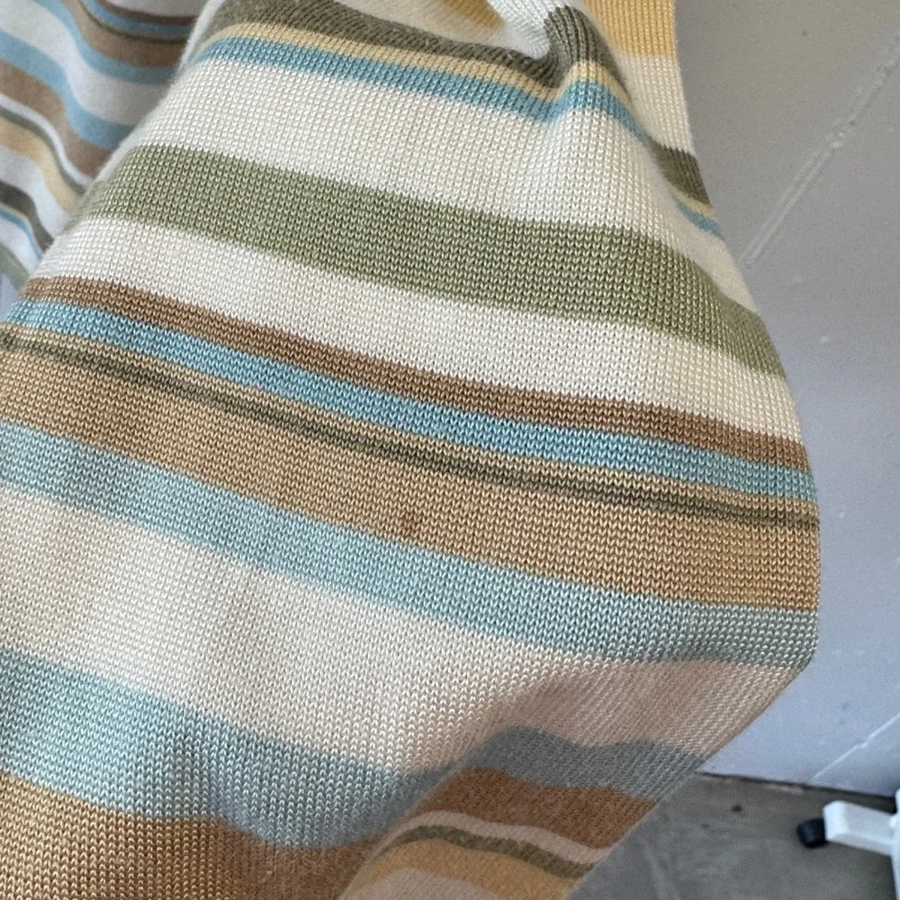 Vintage Talbot Set Striped Pastel Cardigan T-shirt 2 Piece Matching Set Neutral